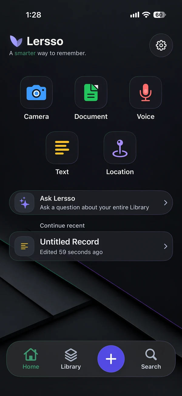 Actual Lersso 1.6 Home in Dark appearance.